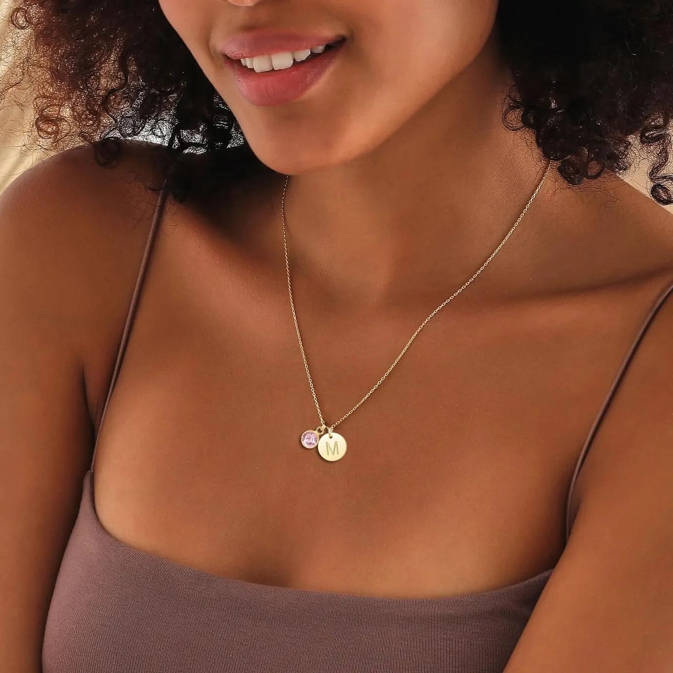 RLMOON Graduation Gifts Initial Birthstone Necklace for Women Gold Initial Necklace 14K Gold Plated Dainty Letter Necklace A-Z Pendant CZ Birthstone Personalized Jewelry Birthday Gift