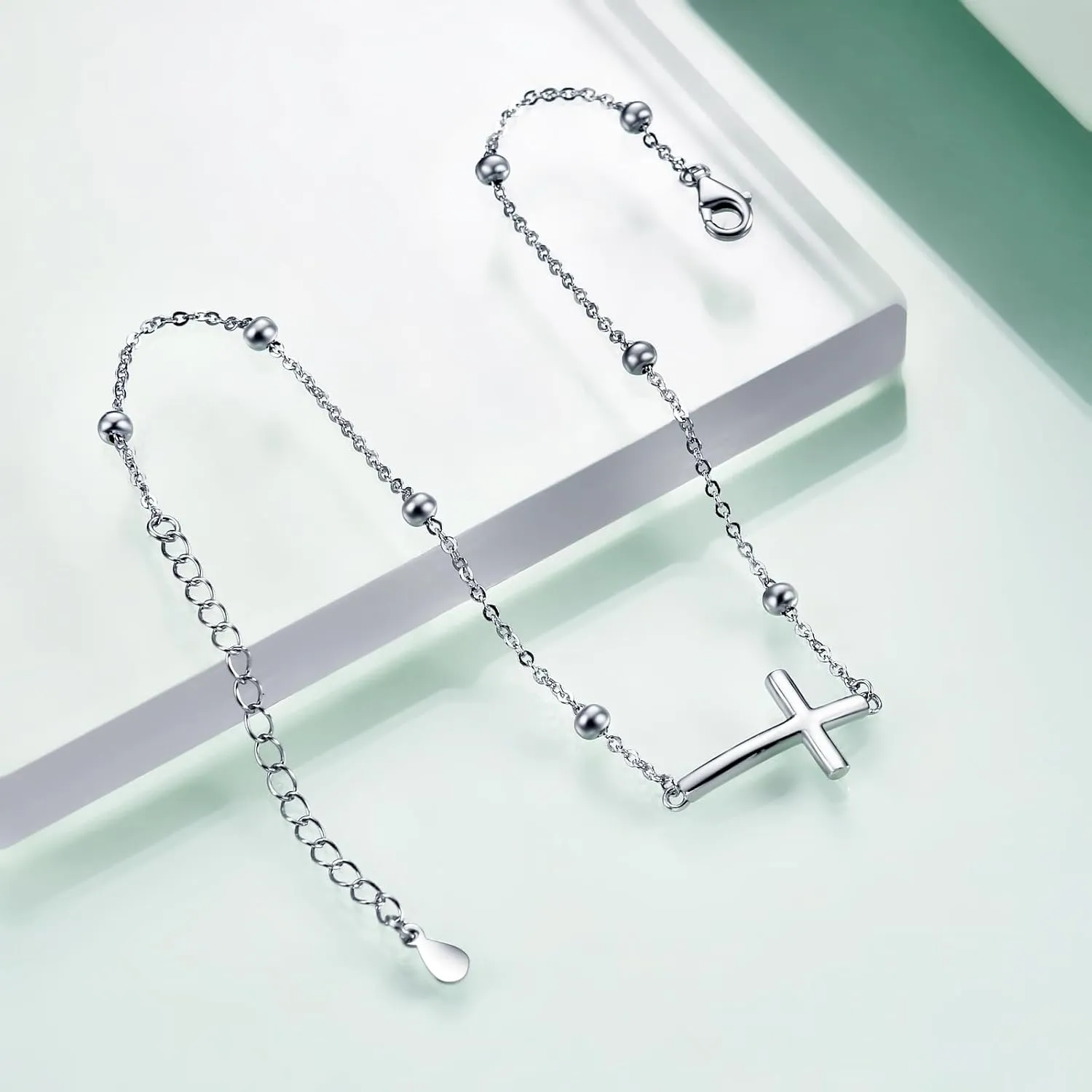 Rnivida 925 Sterling Silver Anklet for Women, Dainty Silver Ankle Bracelet for Women