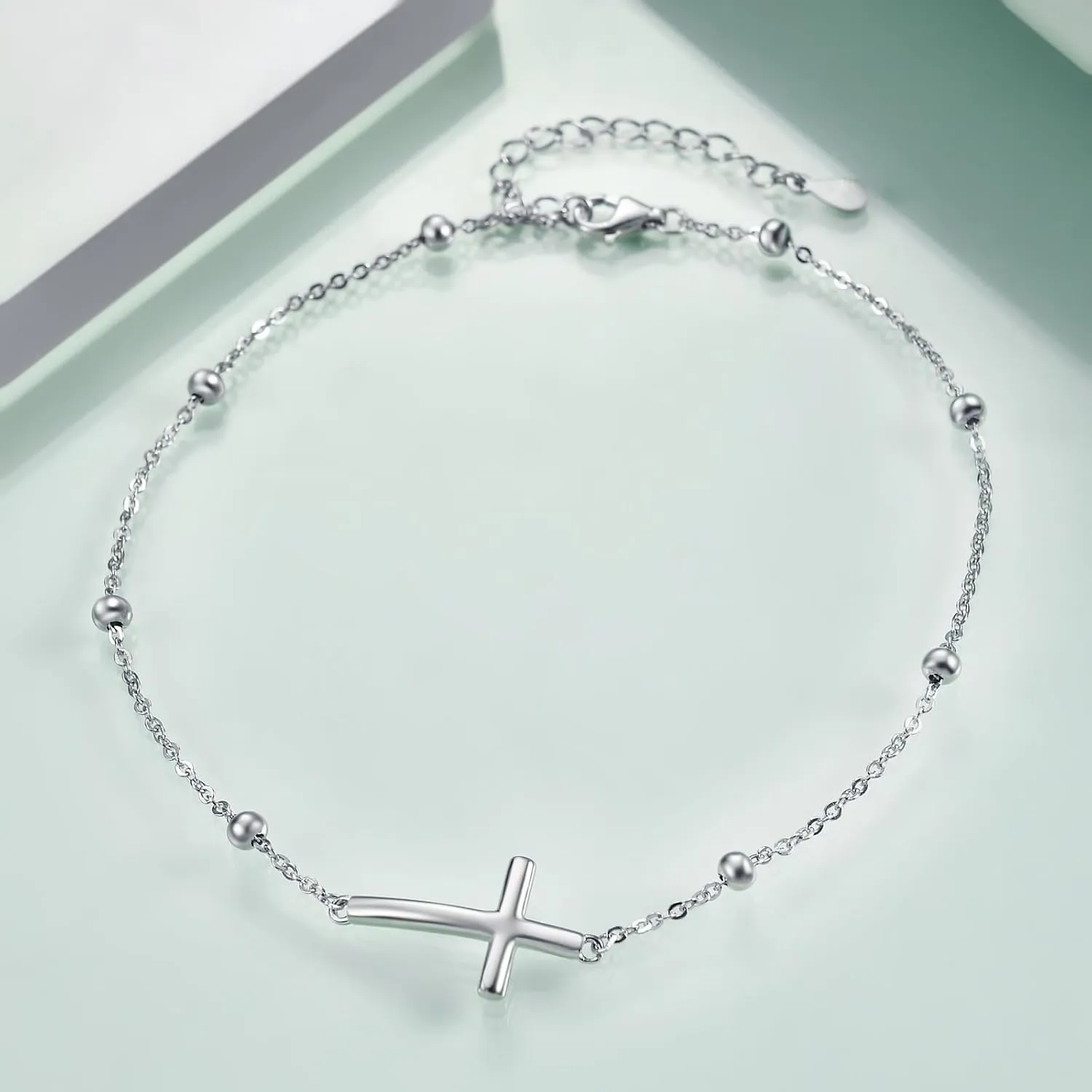 Rnivida 925 Sterling Silver Anklet for Women, Dainty Silver Ankle Bracelet for Women