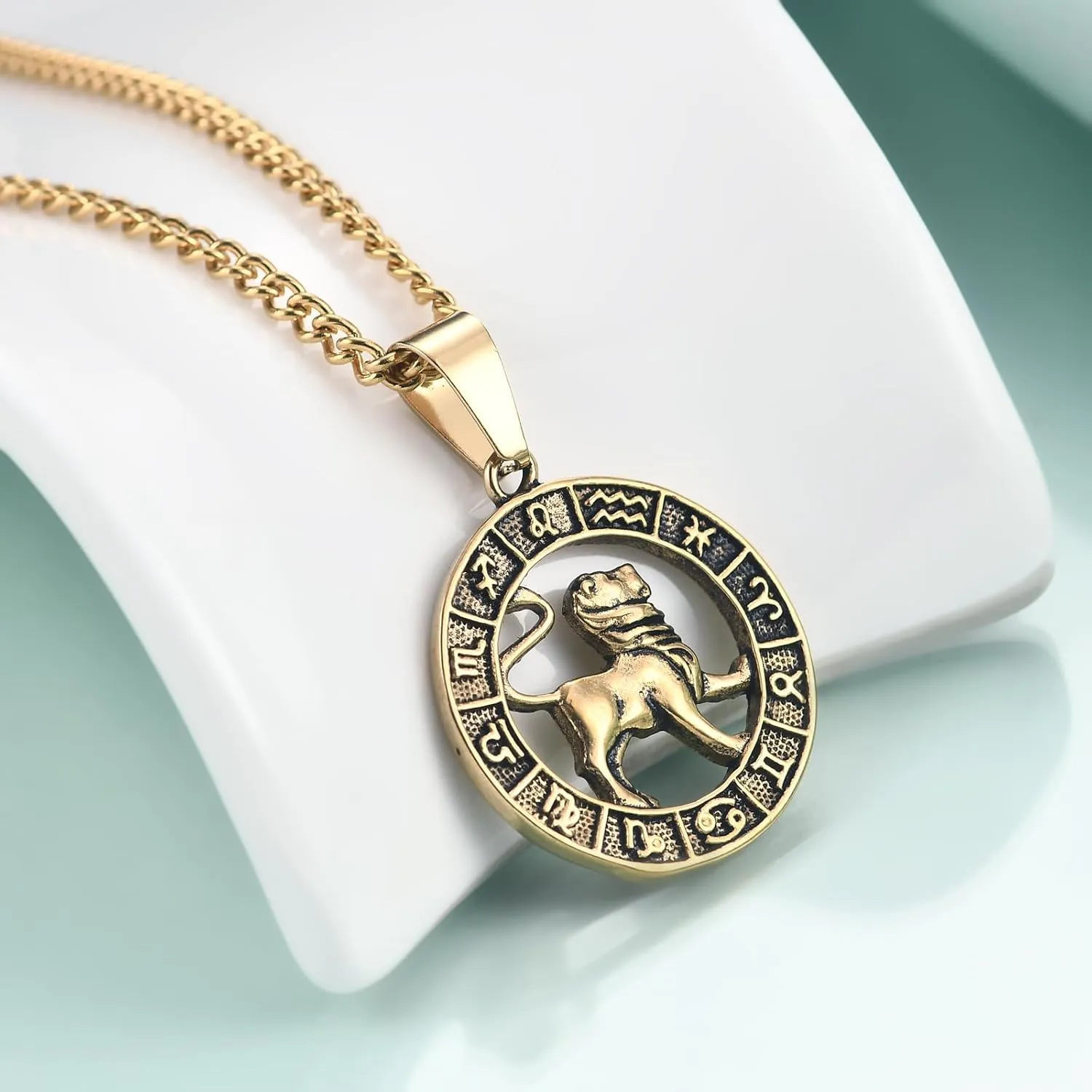 Rnivida Zodiac Sign Necklaces,Constellation Necklace Pendant for Women and Men Personalized Astrology Jewelry
