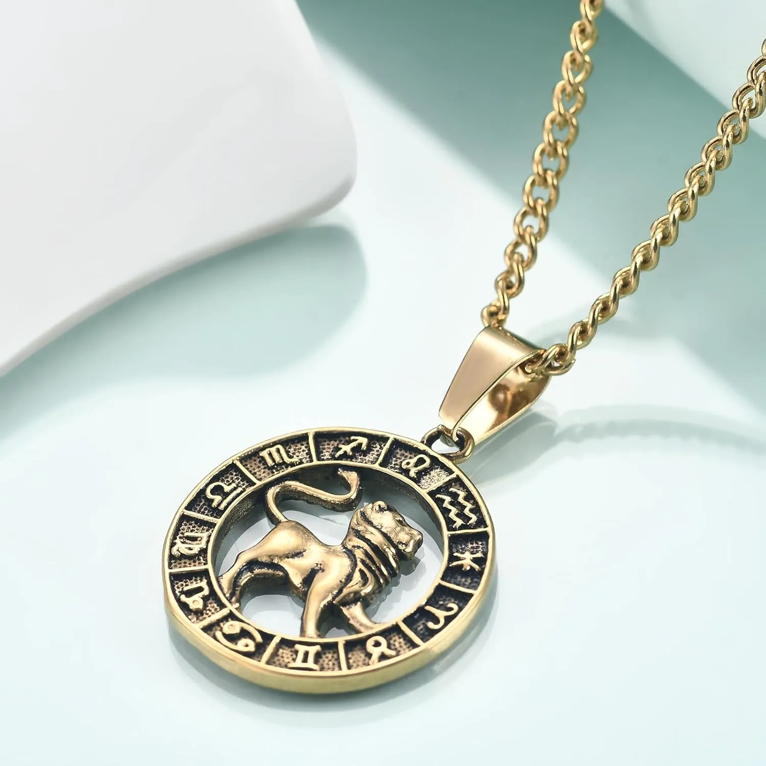 Rnivida Zodiac Sign Necklaces,Constellation Necklace Pendant for Women and Men Personalized Astrology Jewelry