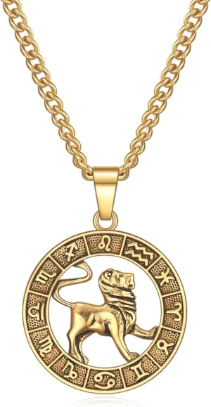 Rnivida Zodiac Sign Necklaces,Constellation Necklace Pendant for Women and Men Personalized Astrology Jewelry