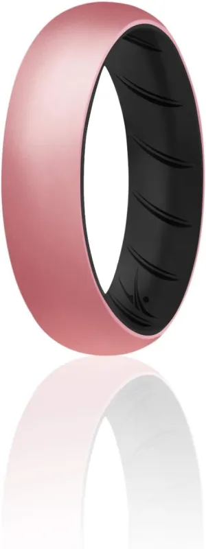 ROQ Silicone Rubber Wedding Ring for Women, Rubber Silicone Wedding Band, Bridal Jewelry Set, Anniversary Rings, Promise Ring, 5.5mm Wide 2mm Thick, Multi Packs, Multi Colors