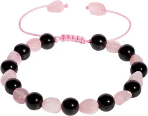 Rose Quartz/Obsidian Beaded Bracelets Love Charms Spiritual Crystals Bracelets for Women Protection Wealth Good Luck Jewelry Friendship Bracelets