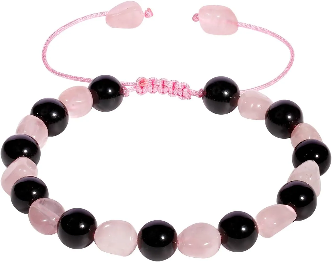 Rose Quartz/Obsidian Beaded Bracelets Love Charms Spiritual Crystals Bracelets for Women Protection Wealth Good Luck Jewelry Friendship Bracelets