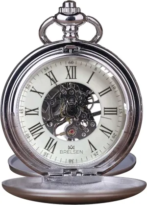 Royal Silver Double Hunter Mechanical Pocket Watch