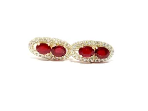 Ruby Diamond Cufflinks Natural Ruby Diamond Cufflinks Sterling Silver Groomsmen Diamond Cufflinks Ruby Diamnd Men Cufflinks Fathers Day Gift