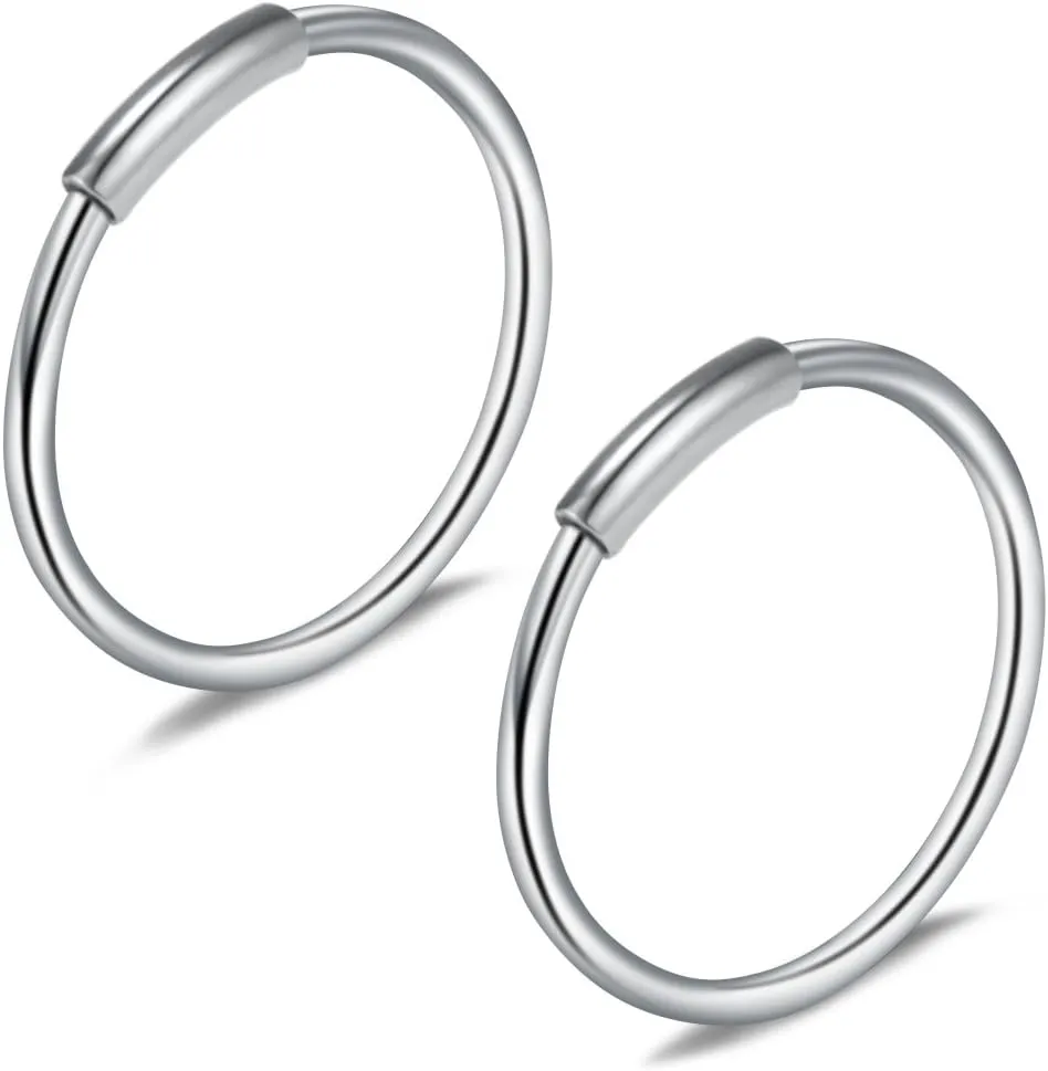 Ruifan 3PRS(6PCS) 22G Nose Hoop Lip Eyebrow Tongue Helix Tragus Cartilage Septum Piercing Ring 8mm