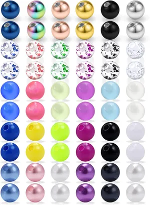 Ruifan 60-80PCS 316L Surgical Steel Replacement Balls Body Jewelry Piercing Barbell Parts 16G 14G Women Men