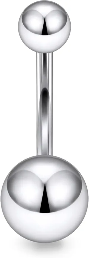 Ruifan ASTM F136 Titanium Belly Button Rings 16G 14G Ball Belly Navel Rings 6mm 8mm 10mm 12mm 14mm Bar Body Piercing Jewelry Navel Ring For Women