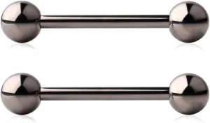 Ruifan Grade 23 Titanium Externally Threaded Nipple Piercing Jewelry Barbell Ring Tongue Rings Nipple Straight Body Piercing Jewelry for Women Men 14G 16G 12mm 14mm 16mm 19mm
