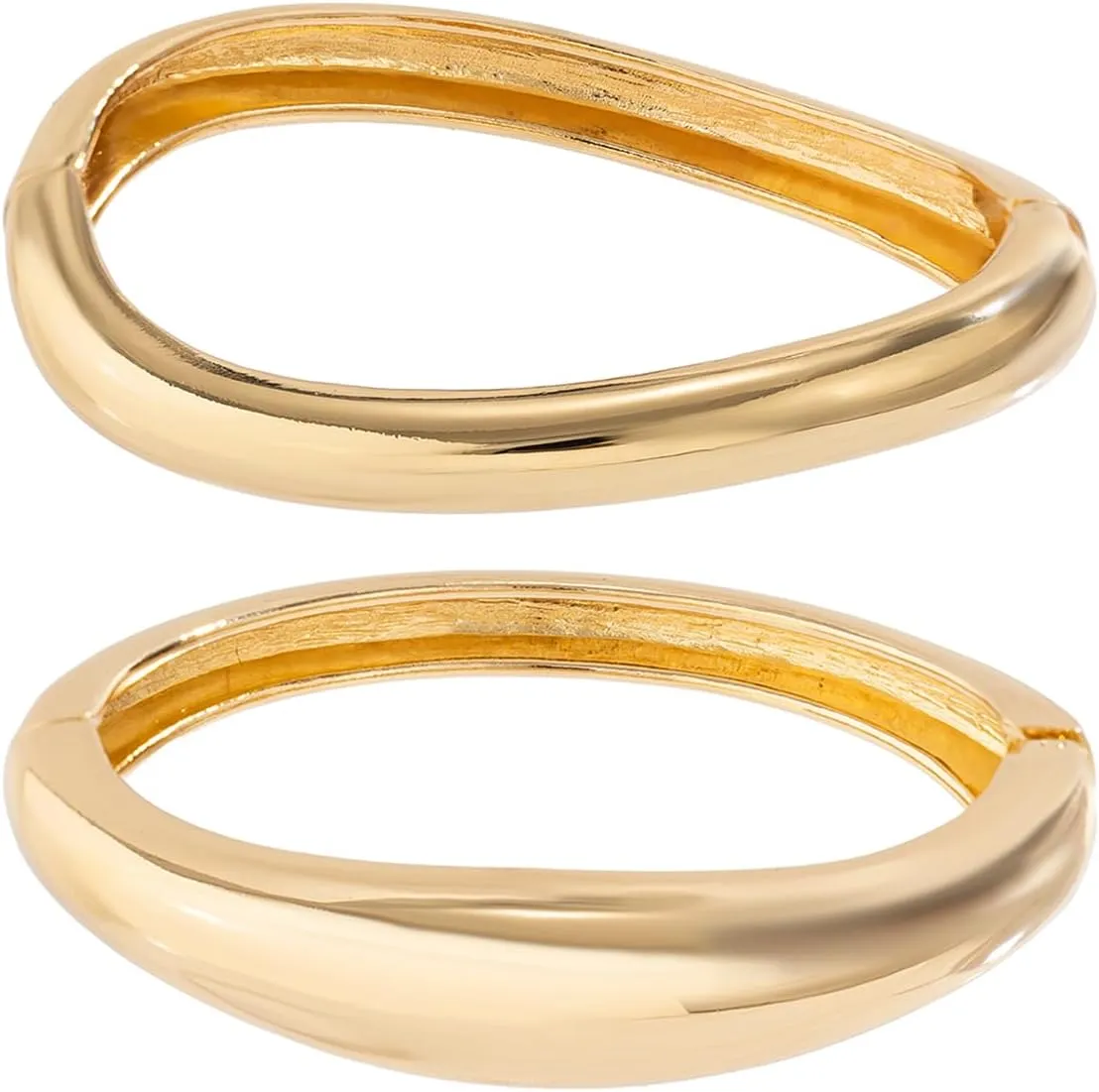 Salircon Gold Bangle Bracelets Set Stackable Gold Stretch Bracelets for Women 2024 Trendy Snake Chunky Gold Bracelet