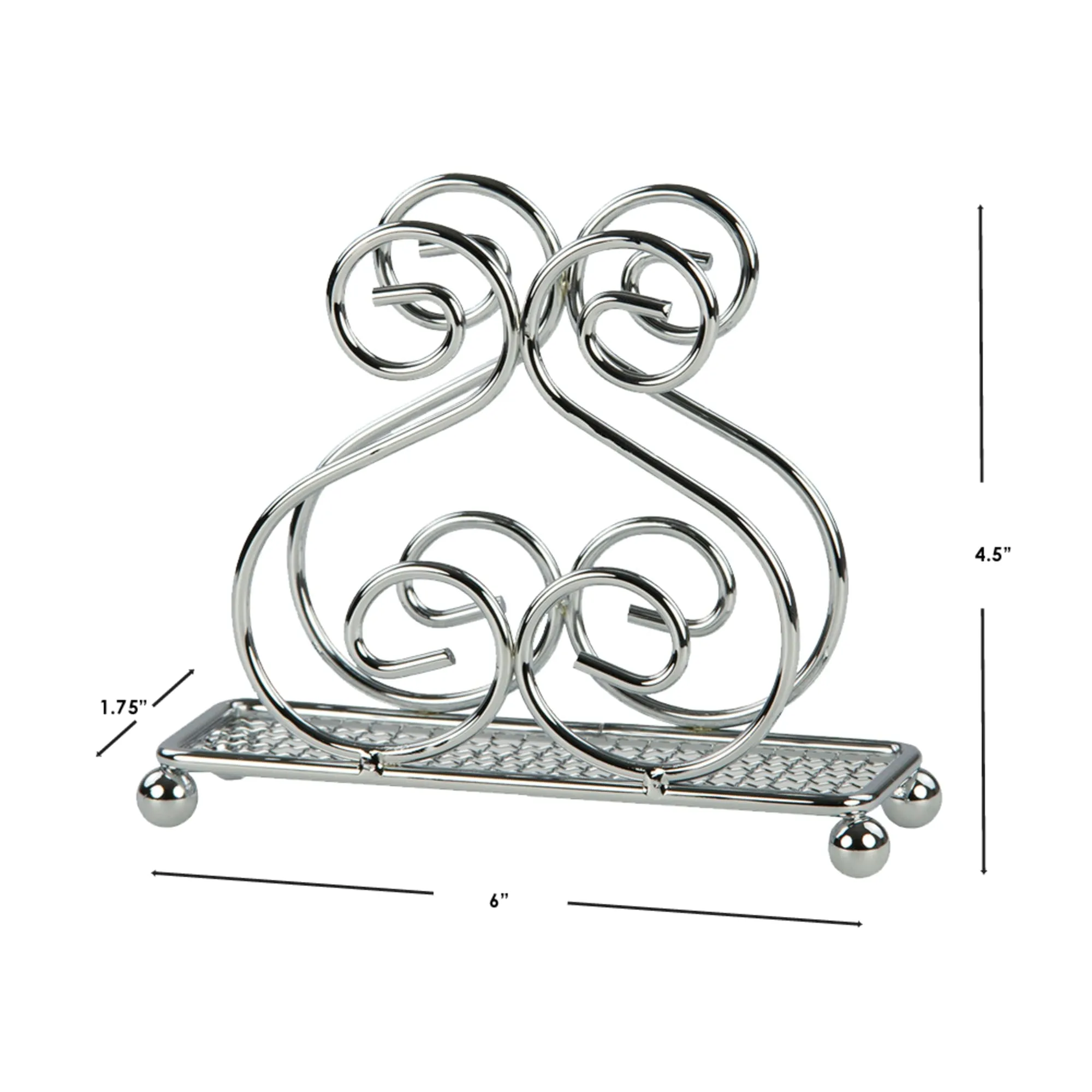 Scroll Collection Chrome Plated Steel Napkin Holder