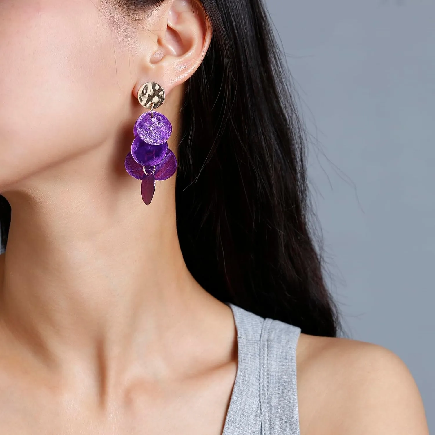 Shell Earrings for Women, Cluster of Round Shell Drop Dangle Earrings Summer Beach Jewelry