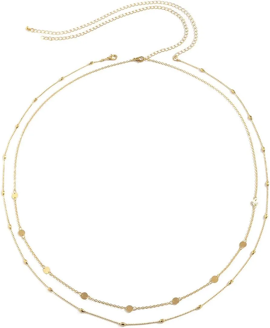 Shiny Sequins Belly Chain Layered Sequins Waist Chain Layered Body Chain Jewelry Sexy Bikini Beach Chain Body Jewelry Dress Belly Body Chain Bikini Body Jewelry for Women Girls