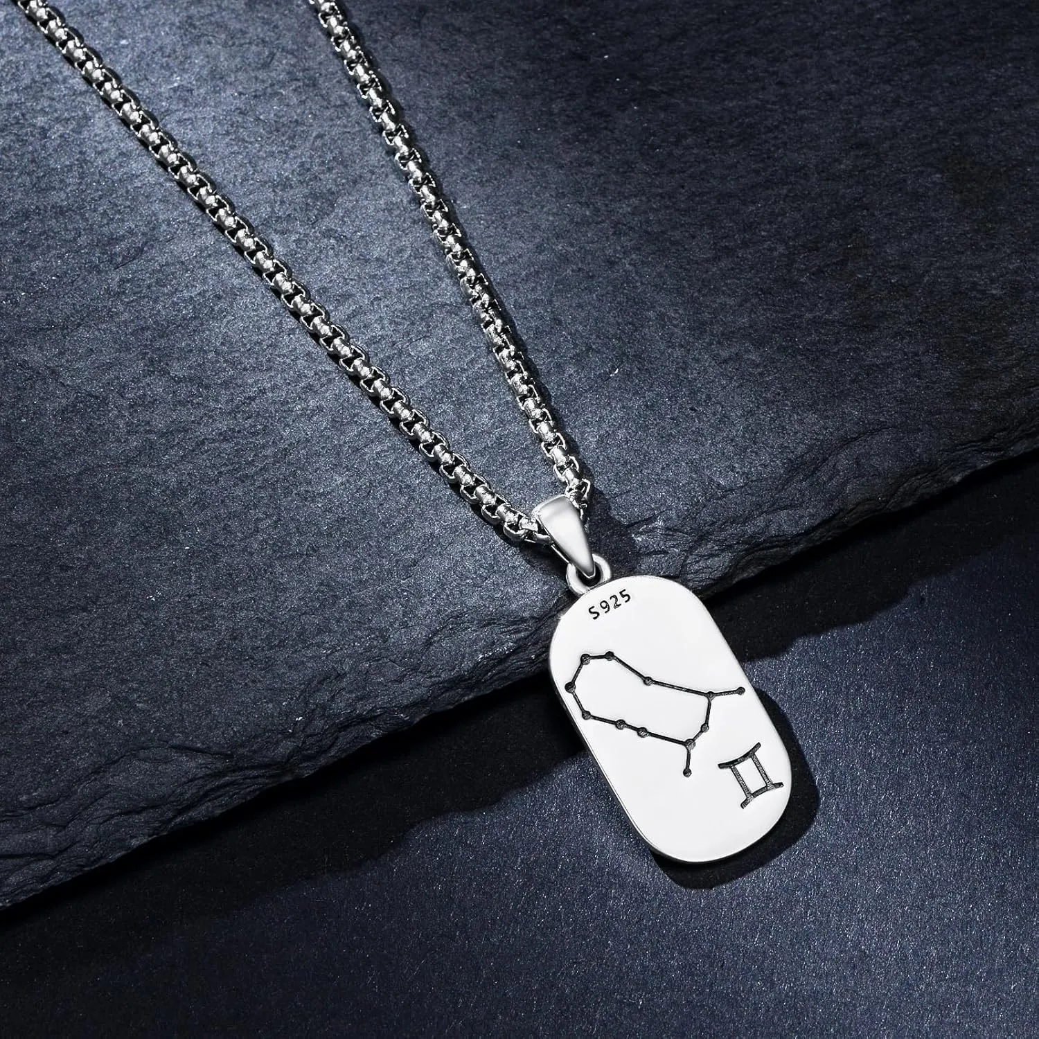 SIMONLY Zodiac Necklace 925 Sterling Silver Constellation Necklace Zodiac Sign Necklaces Horoscope Jewelry Christmas Birthday Astrology Gifts for Women Men Unisex