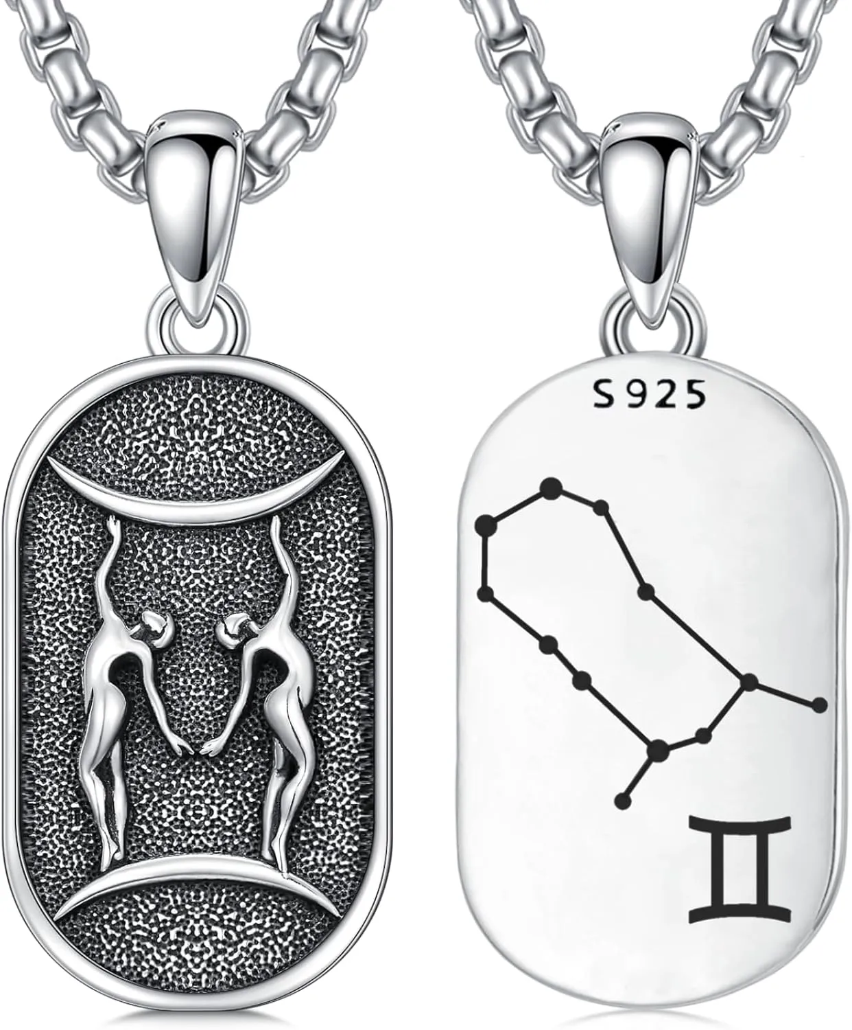 SIMONLY Zodiac Necklace 925 Sterling Silver Constellation Necklace Zodiac Sign Necklaces Horoscope Jewelry Christmas Birthday Astrology Gifts for Women Men Unisex