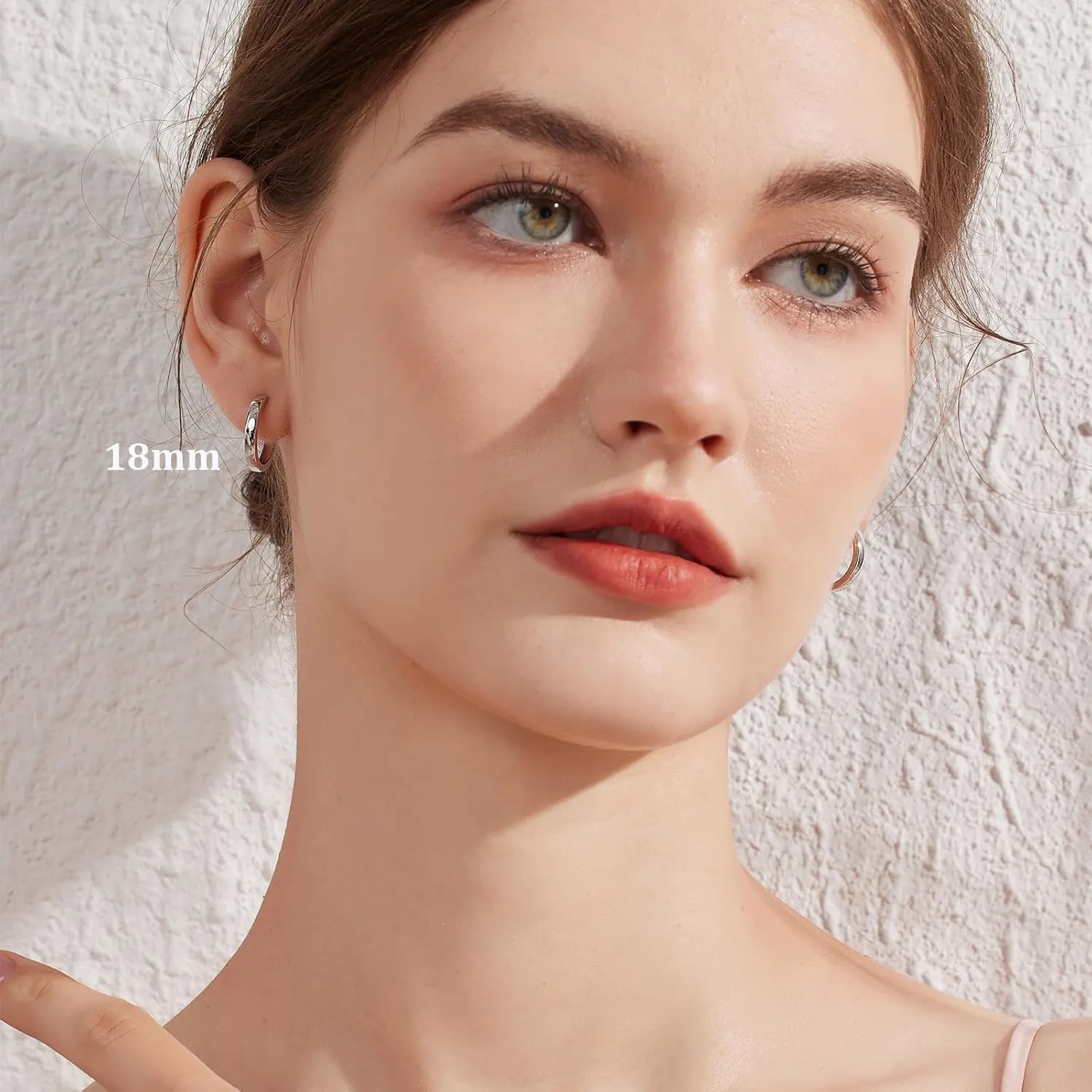 Simple Hoop Earrings for Women, Hypoallergenic Hoops Jewelry Huggies Sleeper Earrings 925 Sterling Silver Ear Post 18MM 20MM 25MM