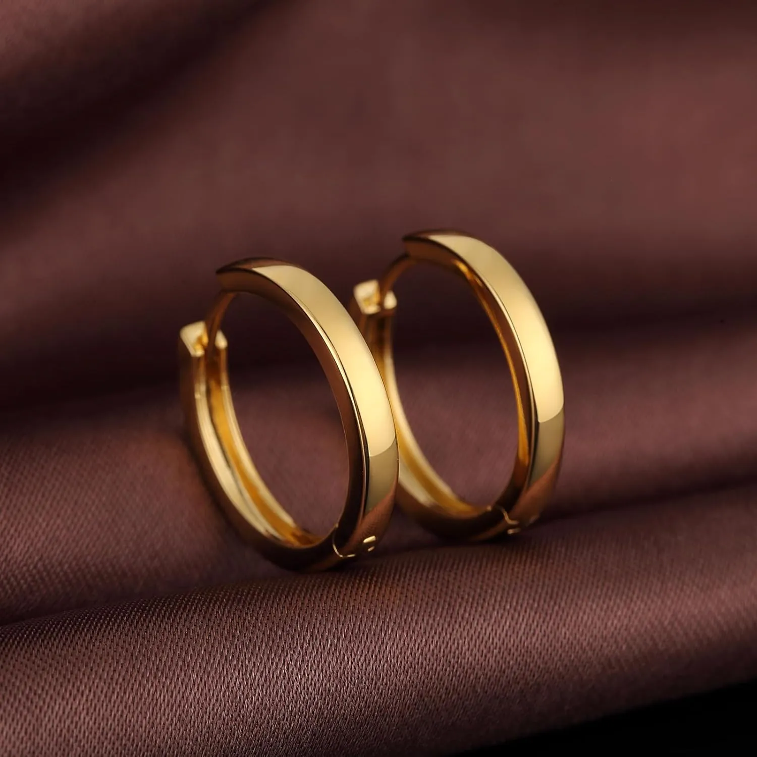 Simple Hoop Earrings for Women, Hypoallergenic Hoops Jewelry Huggies Sleeper Earrings 925 Sterling Silver Ear Post 18MM 20MM 25MM