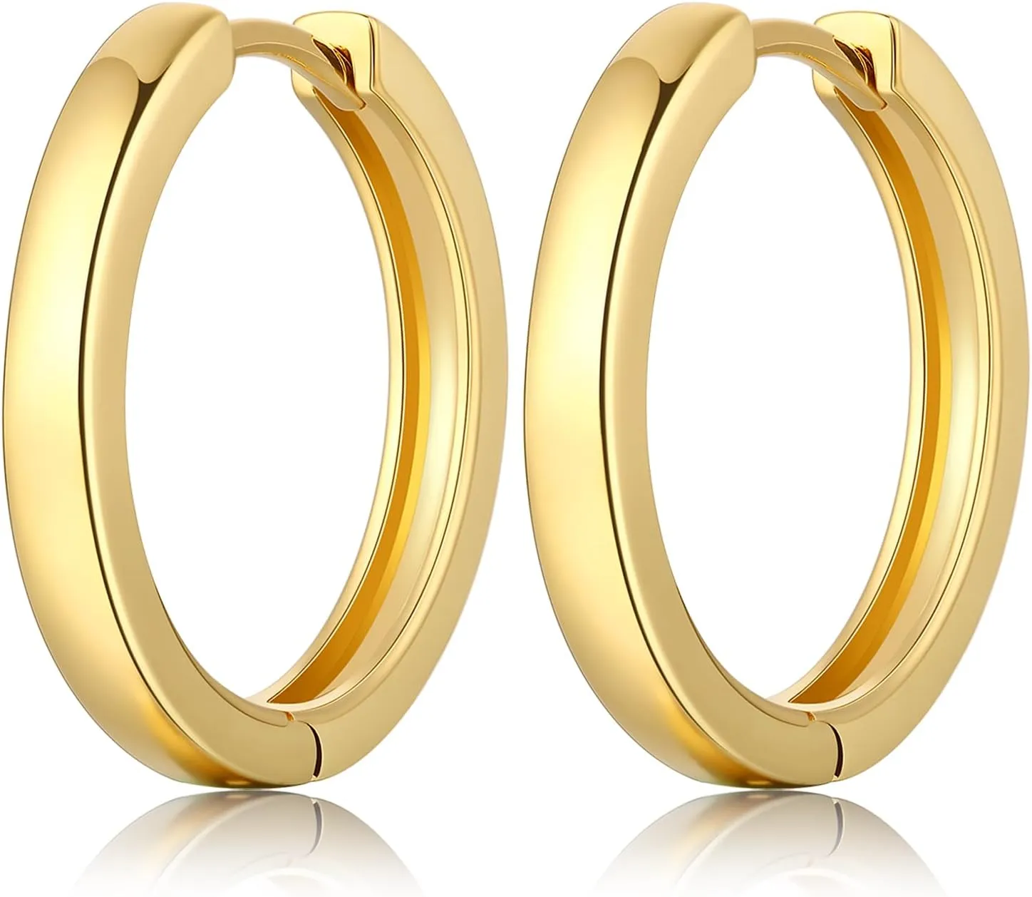 Simple Hoop Earrings for Women, Hypoallergenic Hoops Jewelry Huggies Sleeper Earrings 925 Sterling Silver Ear Post 18MM 20MM 25MM