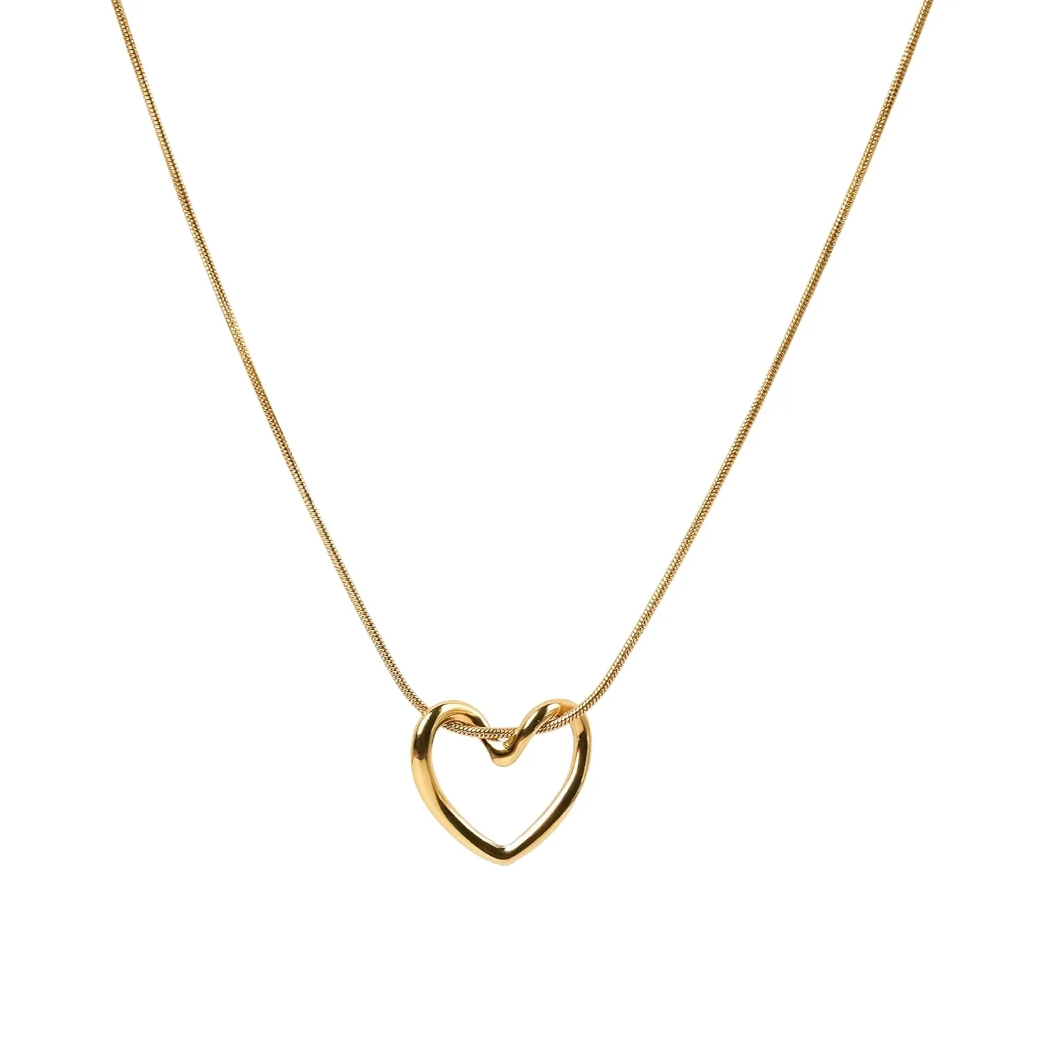 Single Heart Necklace for Women 14k Gold Plated Heart Necklace Simple Heart Necklace as Unique Gifts for Women, Adjustable Length Gold Necklace For Women