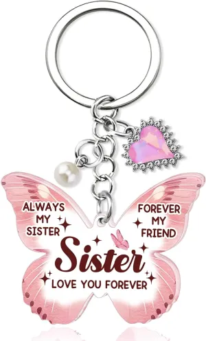 Sisters Birthday Gifts From Sister Gifts For Sister Keychain From Brother Big Little Sisters Adult Butterfly Gift For Women Unique Mothers Day Christmas Gift Ideas
