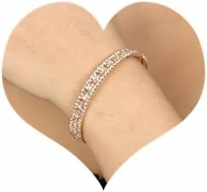 Sither Crystal Cuff Bracelet for Women Layered Bangle Bracelet Wide Adjustable Open Bracelet Jewelry for Party Christmas Gift