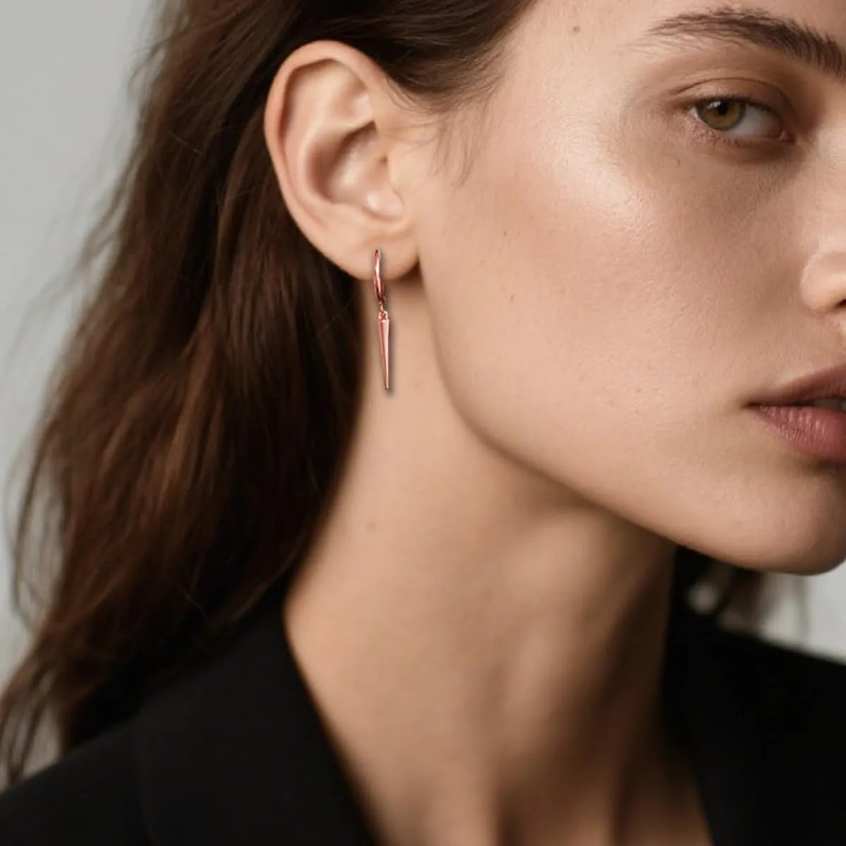 SLUYNZ Sterling Silver Spike Small Hoop Earrings for Women Teens Geometric Hoop Earrings Huggie Drop