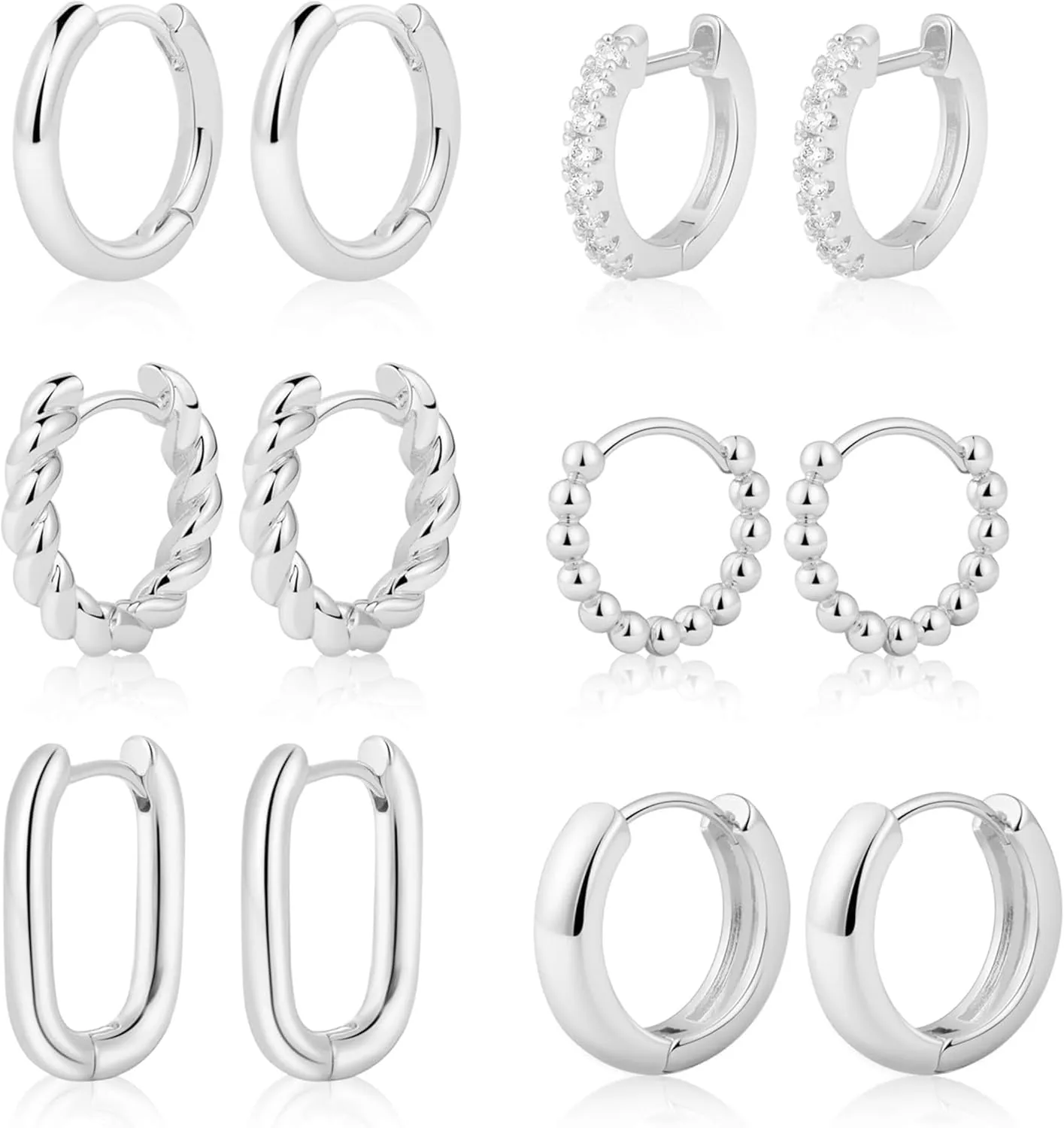 Small Hoop Earrings for Women 14K Gold Plated Huggie Hoop Earrings Lightweight Hypoallergenic Earring Set Cute Earrings Pack for Women Trendy Jewelry Gifts