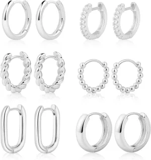 Small Hoop Earrings for Women 14K Gold Plated Huggie Hoop Earrings Lightweight Hypoallergenic Earring Set Cute Earrings Pack for Women Trendy Jewelry Gifts