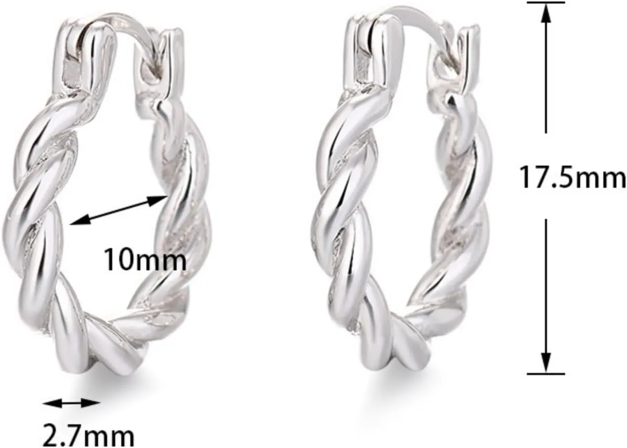Small Silver Hoop Earrings 925 Sterling Silver Post Hoop Earrings for Women Cartilage Piercing 6 Pairs Silver Huggie Hoop Earrings Silver Stud Earrings Set Mini Tiny Hoop Earrings for Women Men