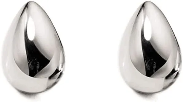 Small Teardrop Chunky Open Hoop 925 Sterling Silver Stud Earrings for Women Minimalist Dome Half Huggie Hoops Hypoallergenic Trendy Fashion Jewelry Gifts Bff Her Birthday Wife Mom