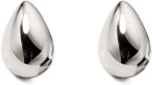 Small Teardrop Chunky Open Hoop 925 Sterling Silver Stud Earrings for Women Minimalist Dome Half Huggie Hoops Hypoallergenic Trendy Fashion Jewelry Gifts Bff Her Birthday Wife Mom