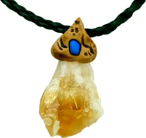 SMOKY QUARTZ Healing Crystal Necklace for Women & Men - Pendant Chakra Healing Crystal Jewelry for Adults, Spiritual Gifts w/Genuine Gemstone, Braided Faux Leather Chain, Handmade w/Love