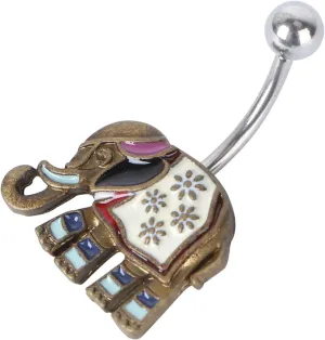 SOIMISS 1pc Elephant Shape Rhinestone Belly Button Ring for Women Creative Piercing Jewelry present for Friends Who Love Unique Accessories