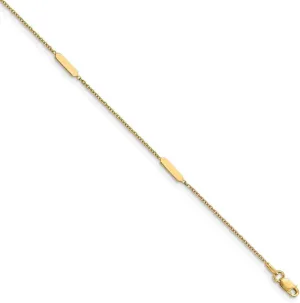 Solid 14k Yellow Gold 1 in Extension Anklet - with Secure Lobster Lock Clasp 10"