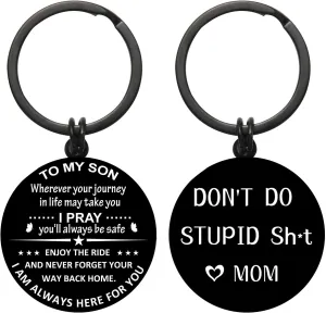 Son Gifts from Mom - To My Son, 16-21th Adult Teen Boy Birthday Graduation 2025 Present Ideas - Unique & Funny Boys Keychain