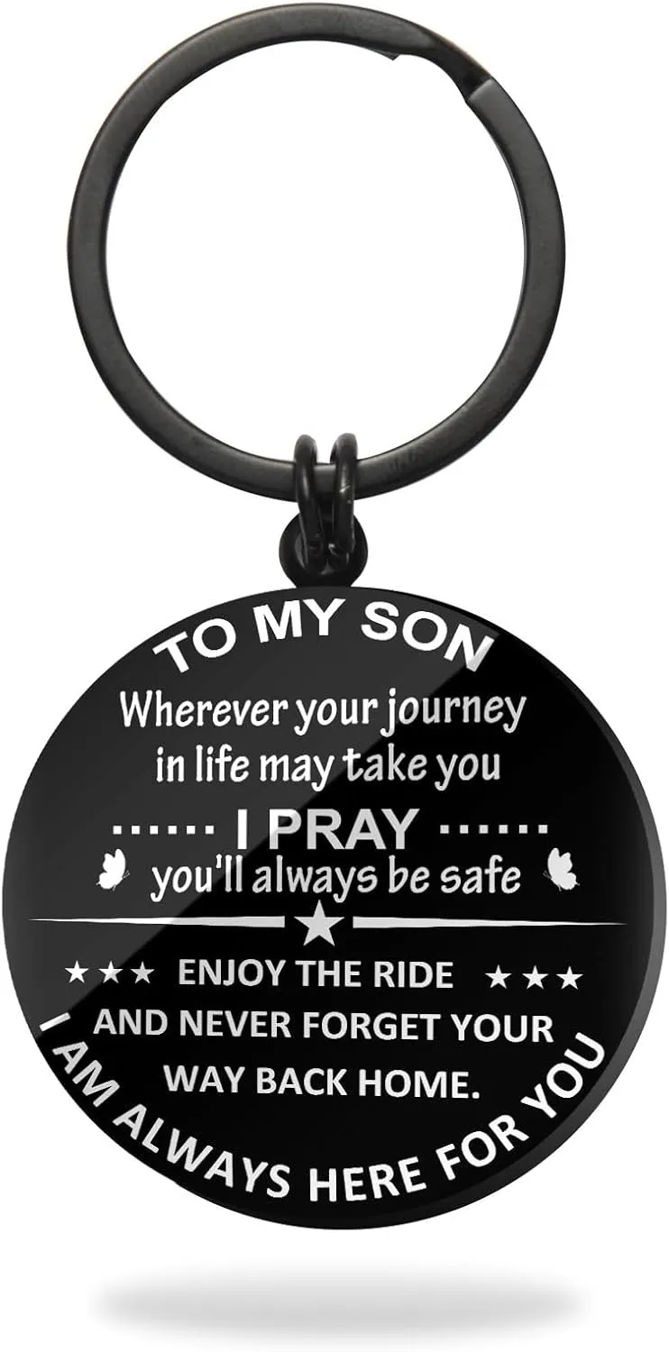Son Gifts from Mom - To My Son, 16-21th Adult Teen Boy Birthday Graduation 2025 Present Ideas - Unique & Funny Boys Keychain