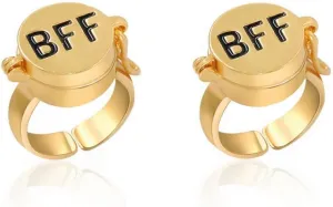 SONGCHANGJEWELRY BFF Best Friends Forever Rings - Cute Anime Adjustable Pair of Rings for Teen Girls - Gift for Your Best Friends