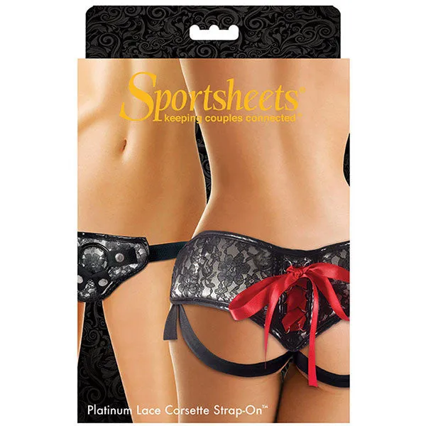 SPORTSHEETS PLATINUM LACE CORSET STRAP-ON