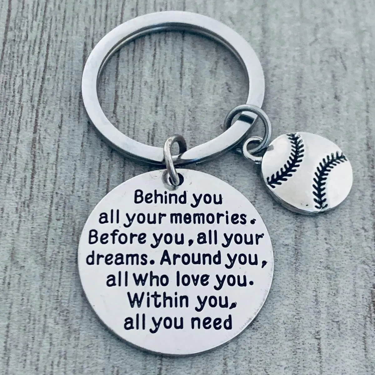 Sportybella Softball Gift, Softball Keychain, Behind You All Your Memories, Girls Softball Jewelry, Softball Player Gift,