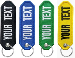 ssass Personalized Keychain, Custom Embroidery Name Number Keychains, Double Side Embroidery Key Tags, Unique Gift Keychain Accessories for Car Motorcycles ATV Scooters