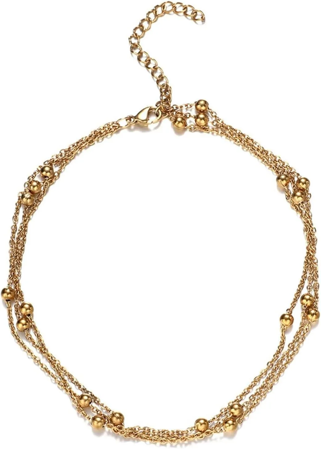 Stainless Steel Ankle Bracelets for Women, Ankle Braclet Boho Multilayer Chain Silver/Gold Foot Jewelry Gifts for Friend
