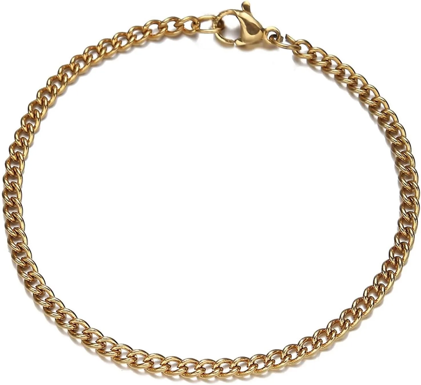 Stainless Steel Anklet Bracelet, Womens Anklet Boho Cable Chain Silver/Gold Foot Jewelry Gifts for Friend