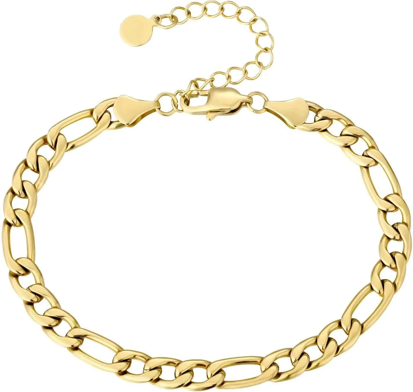 Stainless Steel Anklet Women, Summer Anklets Boho Figaro Chain Silver/Gold Foot Jewelry for Vacation Party