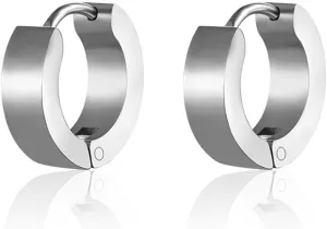 Stainless Steel Black Unique Small Hoop Earrings for Women Men Huggie Earrings Gold Silver Hypoallergenic Small Round Earrings Minimalist