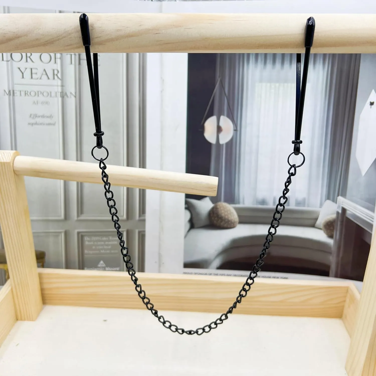 Stainless Steel Body Chain with Clamps Black Silver Non Piercing Body Chain Ring Adjustable Body Chain Clip for Women Faux Body Jewelry Gifts