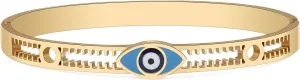 Stainless Steel Evil Eye Bracelets 18K Gold Bangle Bracelets for Women Lucky Cuff Bracelet Protection Jewelry Charms