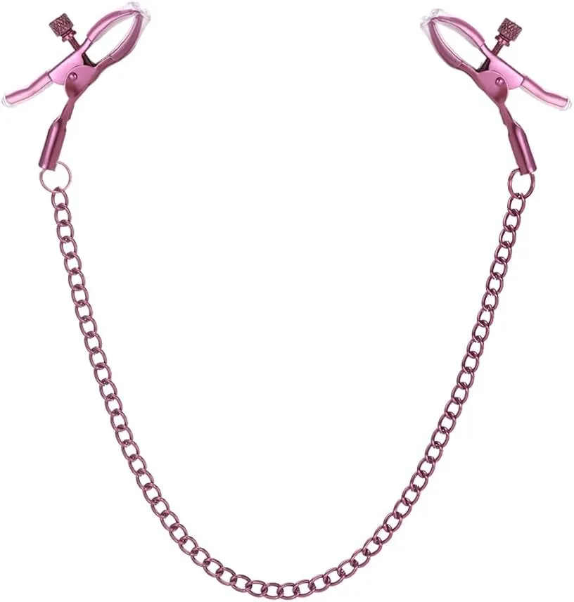Stainless Steel Purple Body Chain with Clamps Non Piercing Adjustable Body Chain Ring Body Chain Clip for Women Faux Body Jewelry