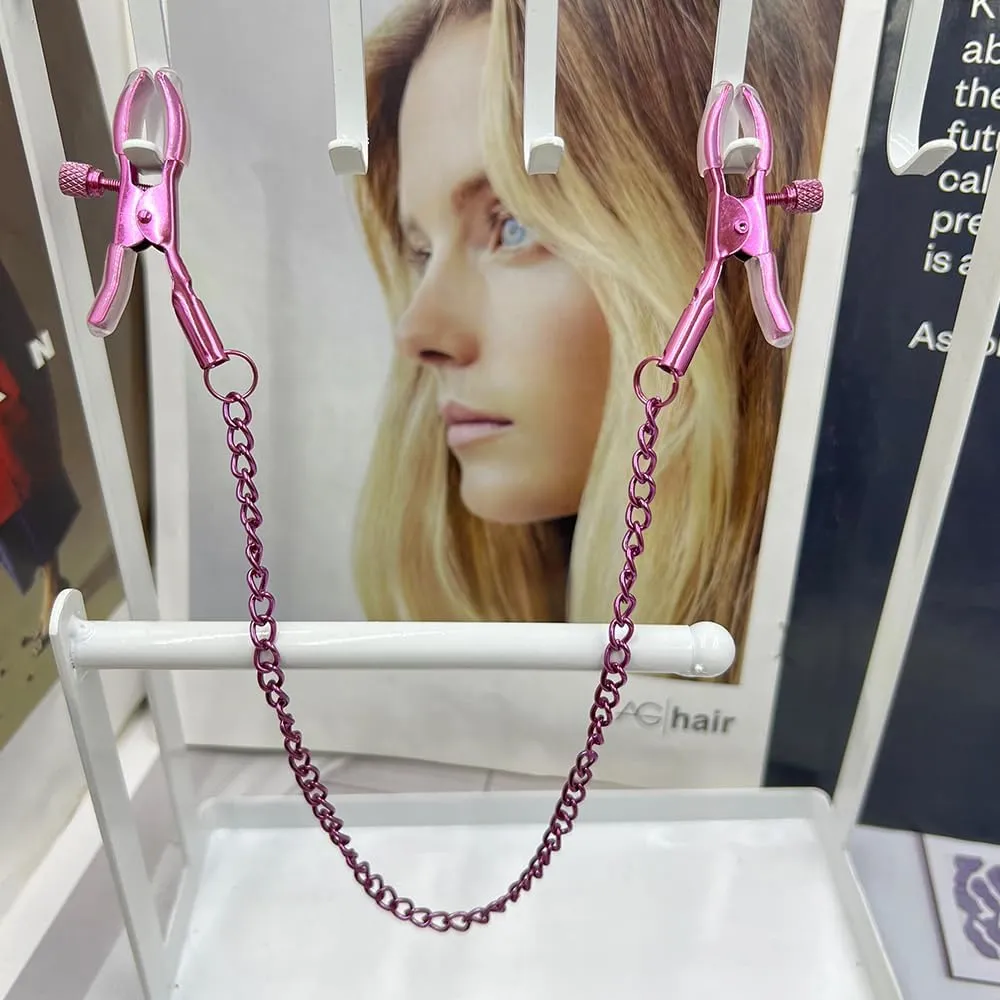 Stainless Steel Purple Body Chain with Clamps Non Piercing Adjustable Body Chain Ring Body Chain Clip for Women Faux Body Jewelry